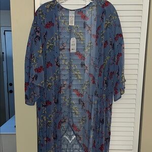 Floral Blue Kimono